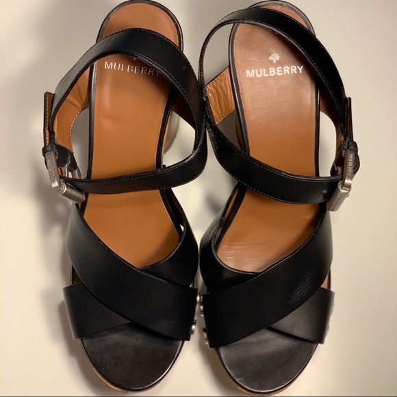 Mulberry Black Vachetta Leather Garden Sandals. - Picture 5 of 8